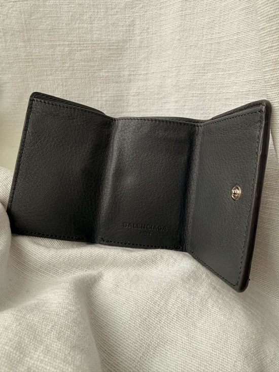 Balenciaga Mini Leather Wallet Black Envelope Style Made in Italy - Picture 3 of 5
